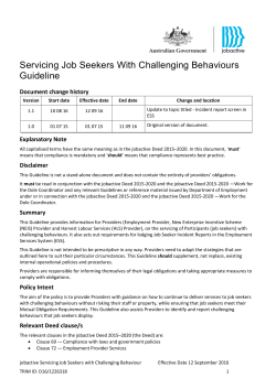 Servicing Job Seekers with challenging Behaviour