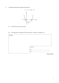 1. The diagram represents the graph of the function f : x a (x &ndash; p)(x