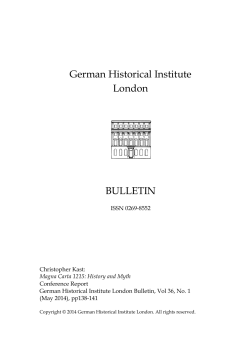 Magna Carta 1215 - German Historical Institute London