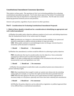 Constitutional Amendment Consensus Questions