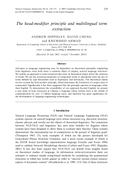 The head-modifier principle and multilingual term extraction (PDF