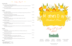 Saturday - Foodstuffs