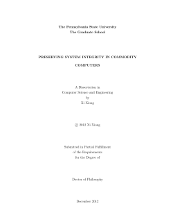 PRESERVING SYSTEM INTEGRITY IN COMMODITY COMPUTERS