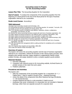 Accounting Lesson to Prepare for UIL Accounting Contest Lesson