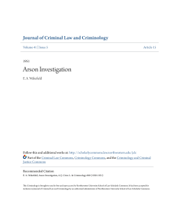 Arson Investigation - Northwestern University School of Law