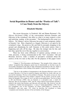 Serial Repetition in Homer and the “Poetics of Talk”: A
