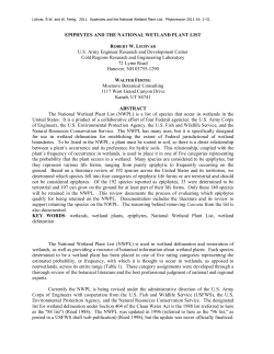 Epiphytes and the National Wetland Plant List