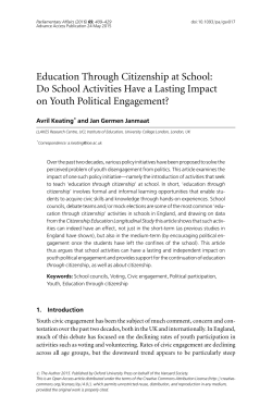 Education Through Citizenship at School: Do