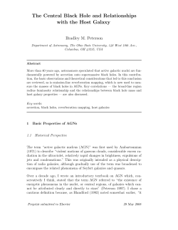 The Central Black Hole and Relationships with the Host