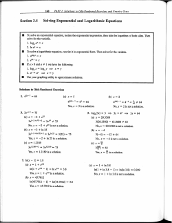 Section 3.4 Solving Exponential and Logarithmic Equations