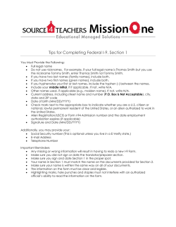 Tips for Completing Federal I-9, Section 1