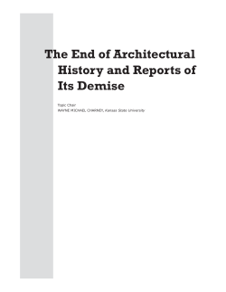 The End of the World as They Knew It: Architectural History and