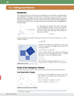 11.2 Pythagorean Theorem