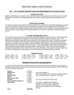 Course Description Guide - Central Noble Community Schools