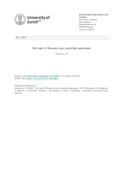 The logic of Romance past participle agreement