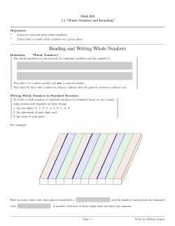 Reading and Writing Whole Numbers