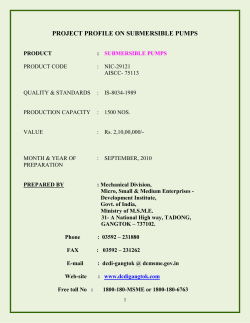 project profile on submersible pumps