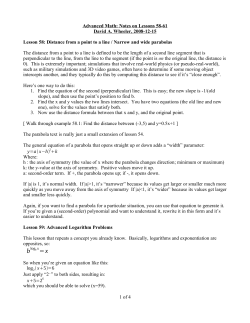 Advanced Math: Notes on Lessons 58
