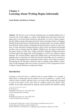 Learning About Writing Begins Informally