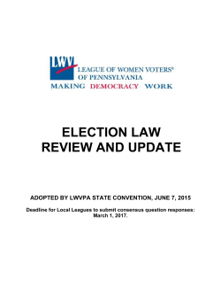 ELECTION LAW REVIEW AND UPDATE