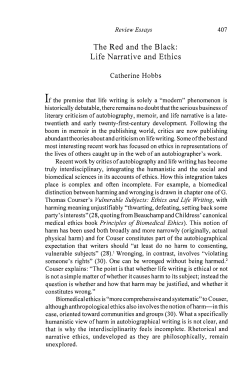The Red and the Black: Life Narrative and Ethics