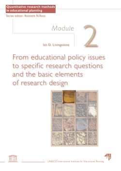 From educational policy issues to specific research questions and