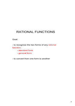 RATIONAL FUNCTIONS