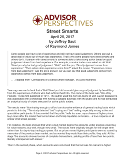 Street Smarts - Advisor Perspectives