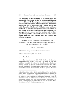 The following is the reprinting of an article that first appeared in the