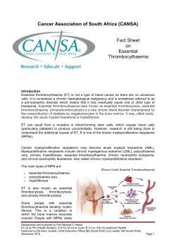 Thrombocythaemia