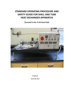 standard operating procedure and safety guide for shell and tube