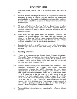 EXPLANATORY NOTES AND FARE TABLES W.E.F. 07.10.2013