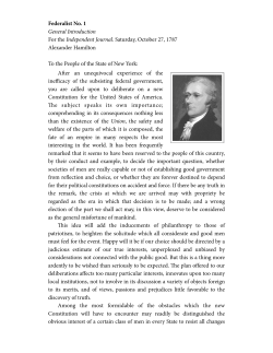Federalist Papers 1 and 51