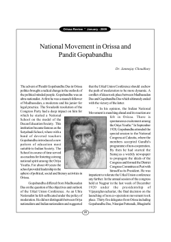 National Movement in Orissa and Pandit Gopabandhu