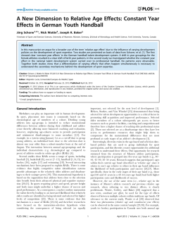 A New Dimension to Relative Age Effects: Constant Year Effects in