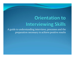 Orientation to Interviewing Skills