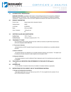 certificate of analysis