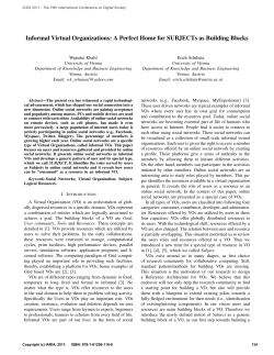 Informal Virtual Organizations: A Perfect Home for