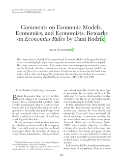 Comments on Economic Models, Economics, and