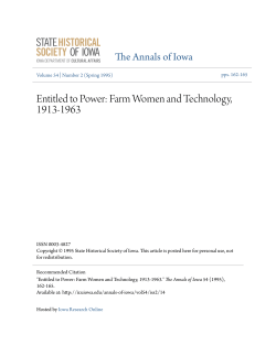 Entitled to Power: Farm Women and Technology, 1913-1963