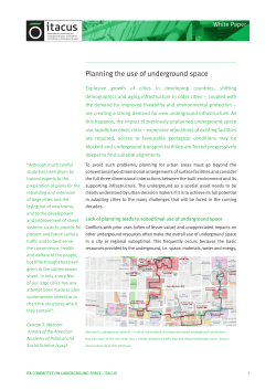 Planning the use of underground space - ITA