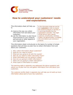 How to understand your customers` needs and expectations.