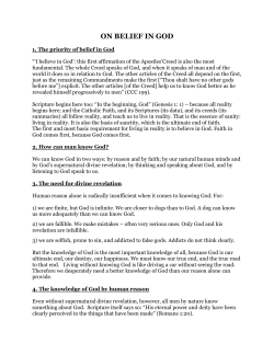 on belief in god - Father Mark Spruill