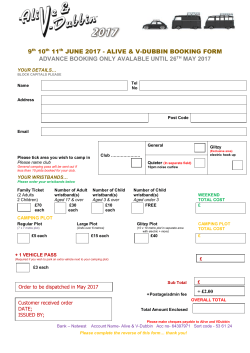booking form - Alive and VDubbin