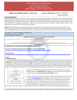 MIAMI-DADE COUNTY PUBLIC SCHOOLS Curriculum and