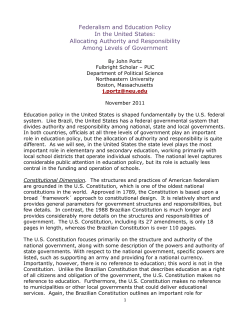 Federalism and Education Policy In the United States - PUC-Rio