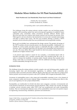 Modular Mixer-Settlers for SX Plant Sustainability