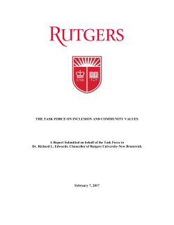 THE TASK FORCE ON INCLUSION AND COMMUNITY VALUES A