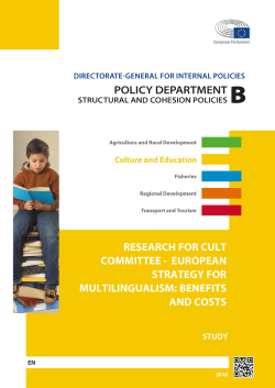European Strategy for Multilingualism: Benefits and Costs