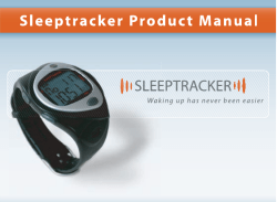 Standard Manual - Sleeptracker Sleep Watch